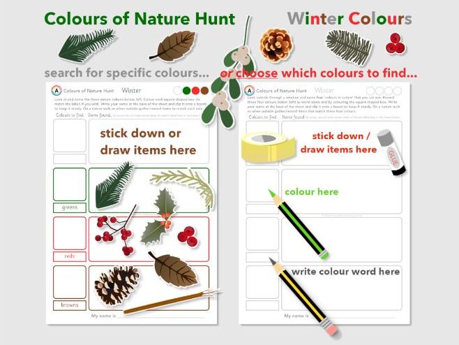 Winter Nature Walk Colour Scavenger Hunt | EYFS & KS1 Activity