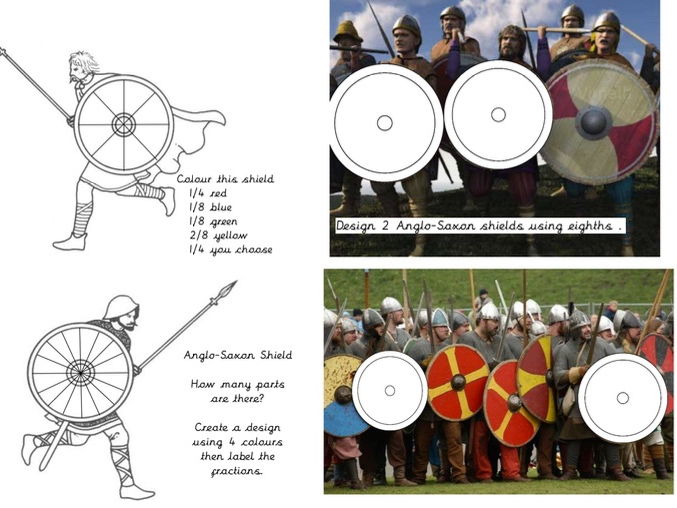 Anglo-Saxon Shield Fractions Activity