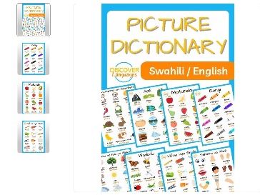 Swahili English Bilingual Picture Dictionary Printable PDF Beginner Vocabulary