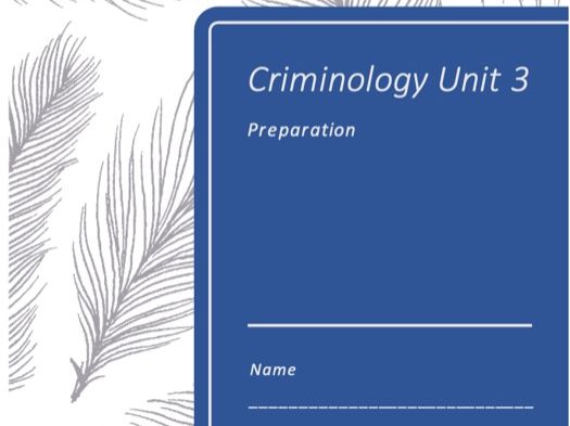 WJEC criminology Unit 3 booklet