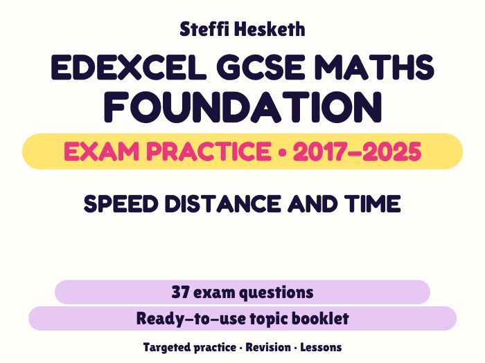 Edexcel GCSE Maths Foundation: Speed distance and time Exam Questions | 2017-2025