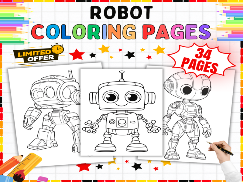Robot Coloring Pages | 34 Printable Technology Worksheets | Fun Robots Colouring Sheets