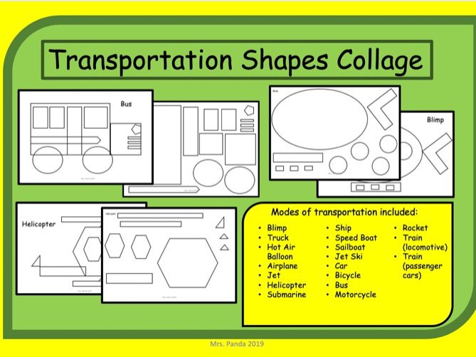 Transportation Shapes Collage