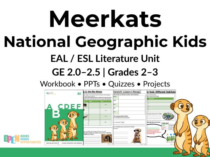 National Geographic Kids: Meerkats – ESL/EAL Nonfiction Literature Unit (GE 2.0–2.5)