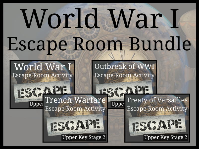 First World War Escape Room Activity Bundle | Year 5 or Year 6