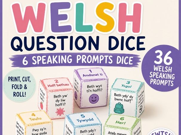 Welsh Question Dice | 6 Speaking Prompts