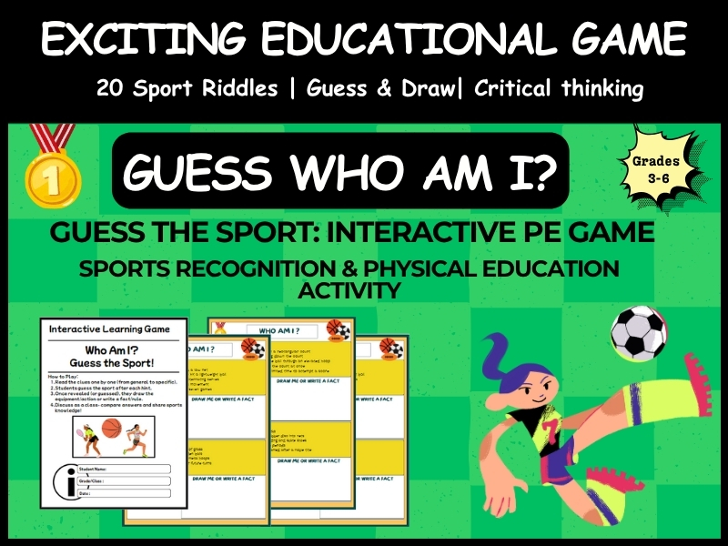 Guess the Sport: "Who Am I?" Interactive PE Game | Sports Recognition & Physical Education Activity