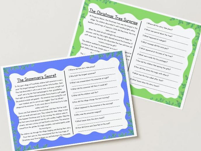 UKS2 Christmas Reading Comprehension Pack – 3 Festive Stories with Questions & Answers (Pack 3)