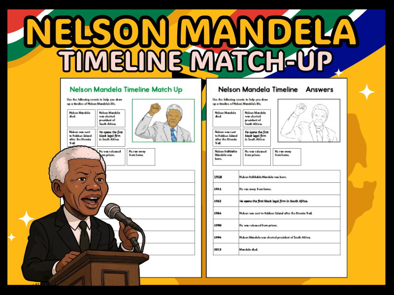 Nelson Mandela Timeline Activity | History Worksheet