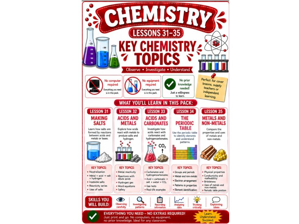 Bundle of 5 chemistry cover lessons (Bun 7)