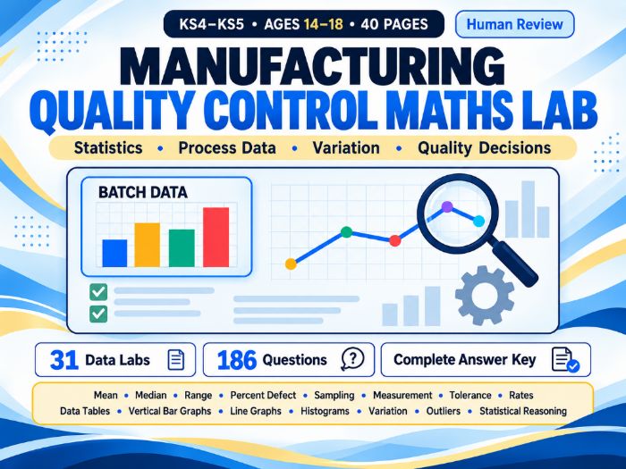 Manufacturing Quality Control Maths Lab | KS4–KS5 Statistics & Data Analysis | 40 Pages