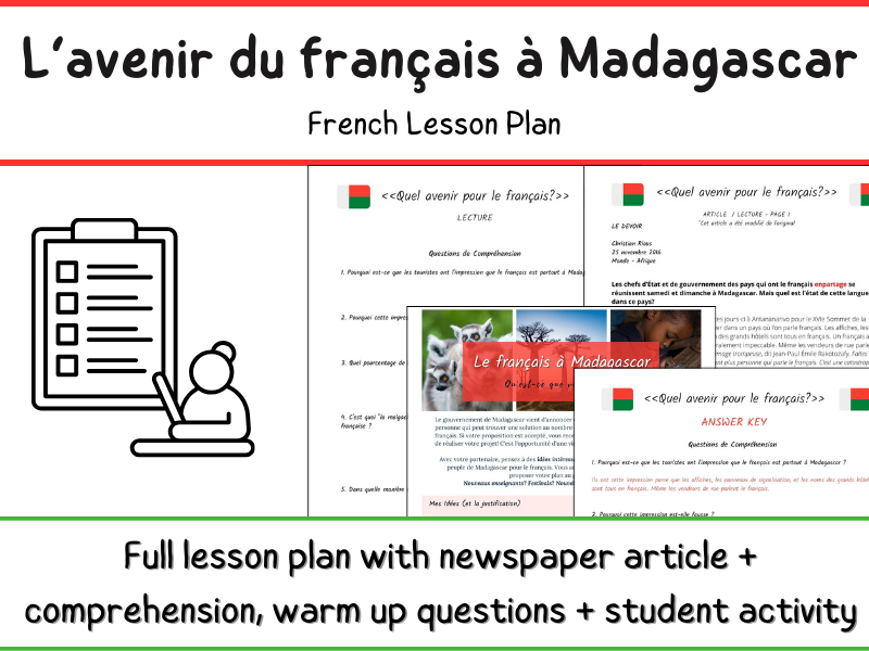 Madagascar - L'avenir du français à Madagascar - French Lesson Plan - Reading