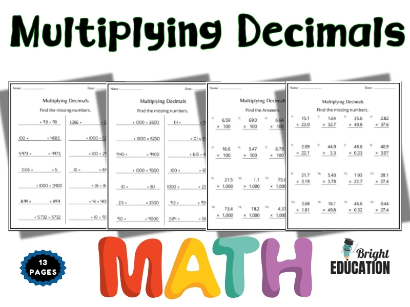 Multiplying Decimals Math Activity