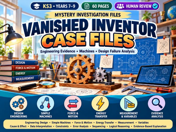 Vanished Inventor Case Files | KS3 STEM Maths & Engineering Investigation | 60 Pages