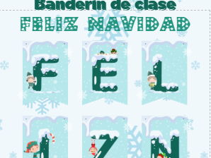 Banderín Feliz Navidad Bunting class display