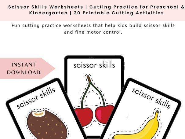 Scissor Skills Worksheets | Cutting Practice for Preschool & Kindergarten