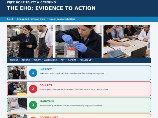 WJEC Hospitality & Catering 1.4.4 Environmental Health Officer | Teaching Pack