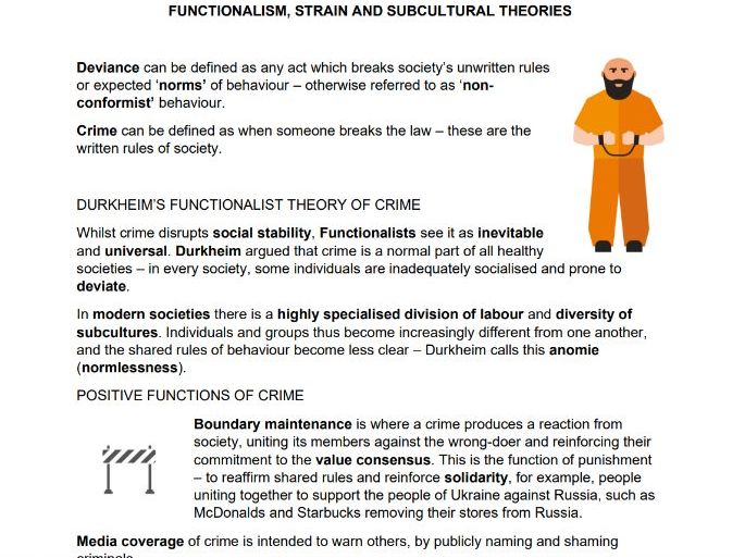 AQA A-Level Sociology Crime and Deviance - complete topic notes (.pdf)