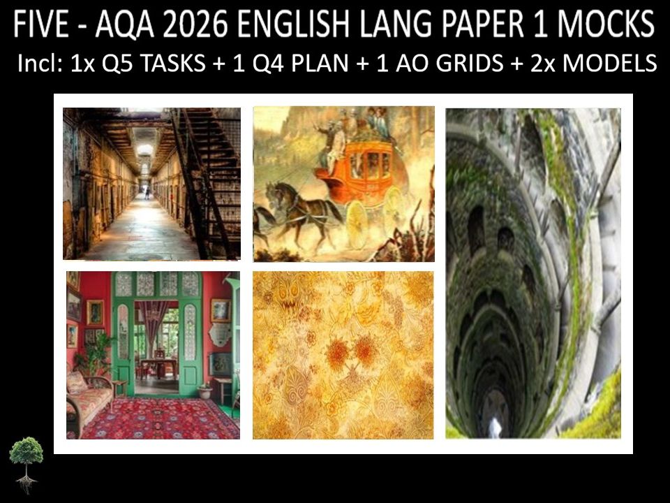 FIVE - AQA PAPER 1 | 2026 FULL MOCKS | Q5 TASKS | Q4 PLAN |AO GRIDS | MODELS