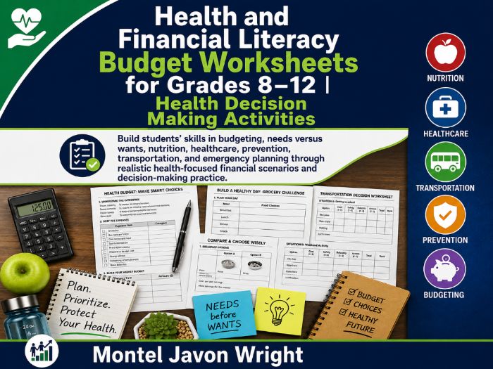 Health and Financial Literacy Budget Worksheets Grades 8–12 | Decision-Making Activities