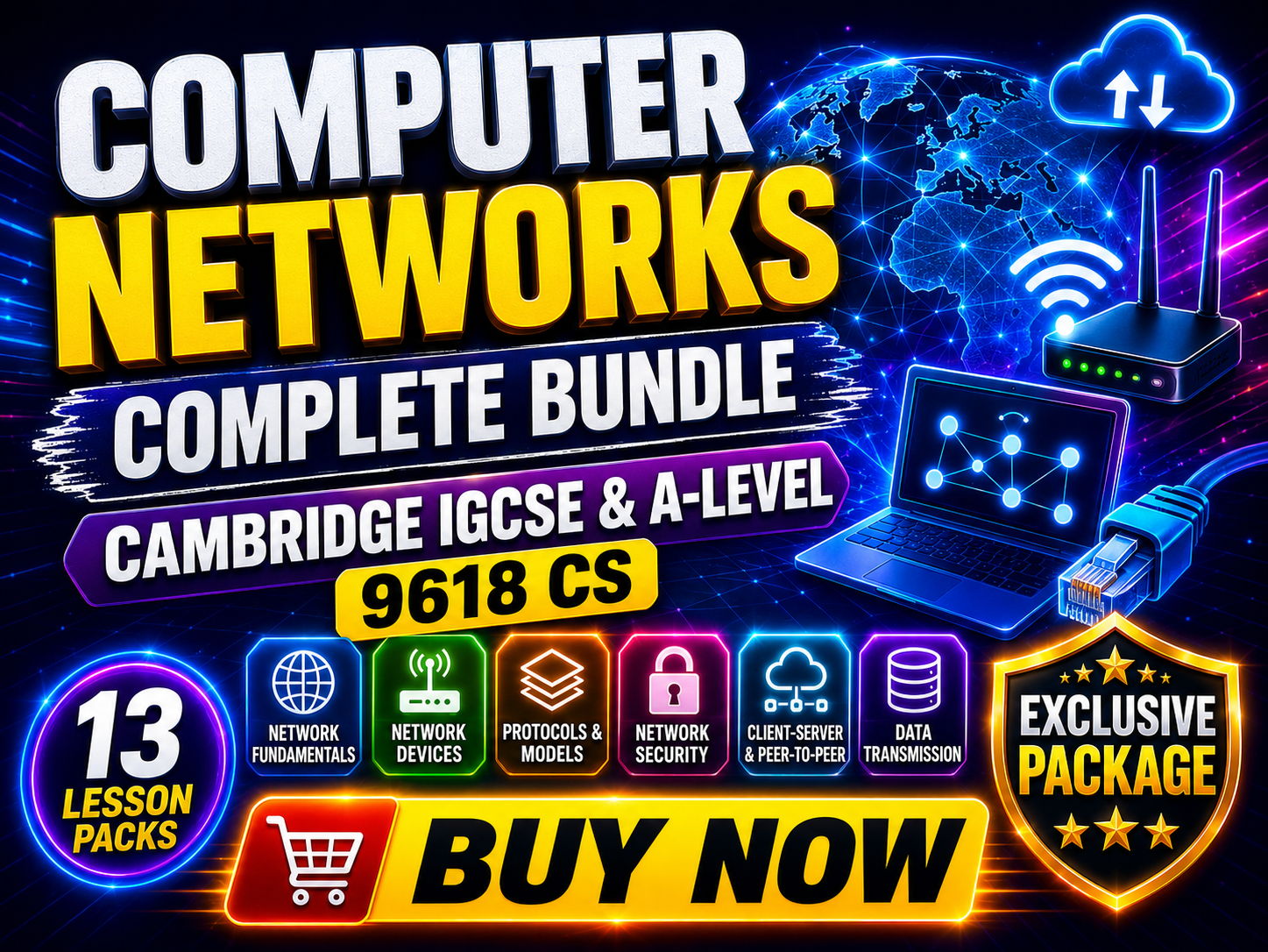 Computer Networks Complete Bundle | Cambridge IGCSE & A-Level 9618 CS | 13 Lesson Packs