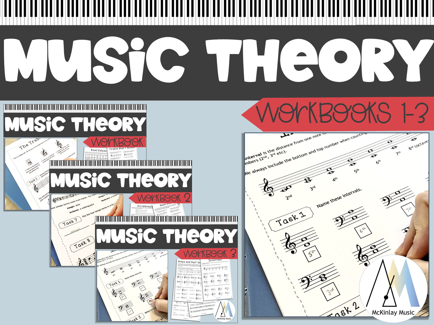 Music Theory Workbooks 1-3 Bundle