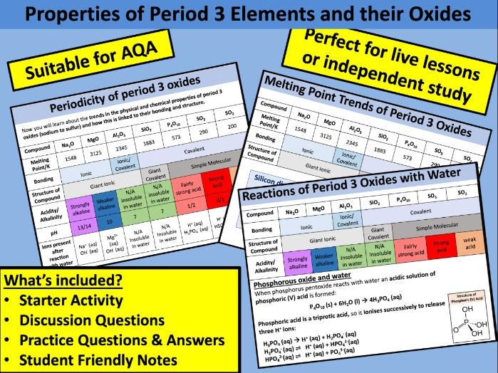 Properties of Period 3 Elements and their Oxides