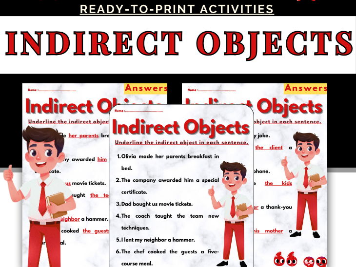 Indirect Objects Worksheets | Grammar Practice | Identifying Sentence Parts