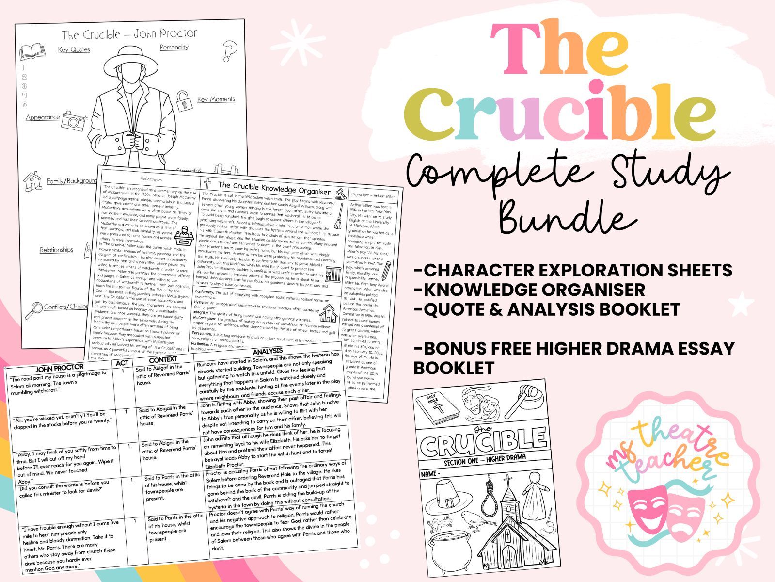 The Crucible | Complete Study Bundle | GCSE & N5 English & Drama