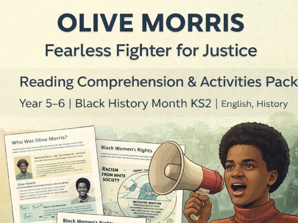 Olive Morris Reading Comprehension & Activities Pack (Year 5–6) | Black History Month KS2 | English