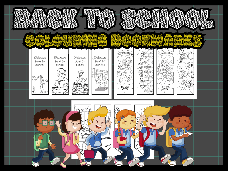 Welcome Back to School Coloring Bookmarks - First Day Activities