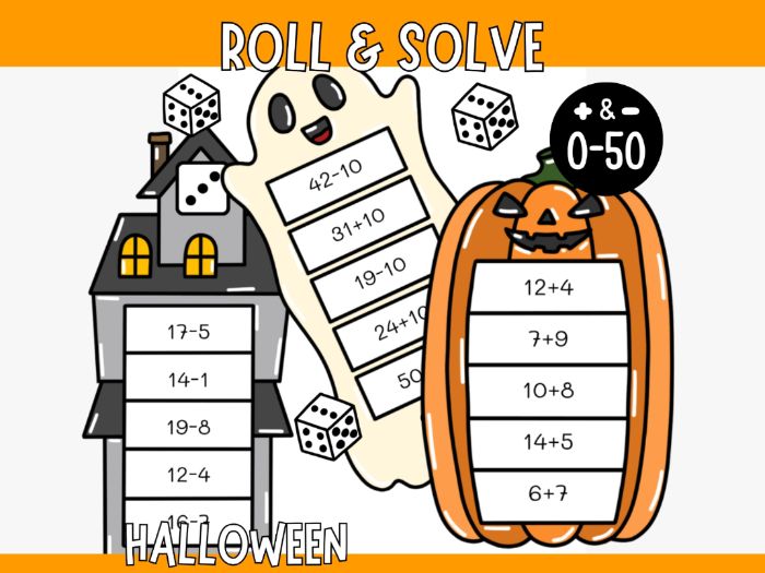 10 Halloween Maths Games - Roll & Solve