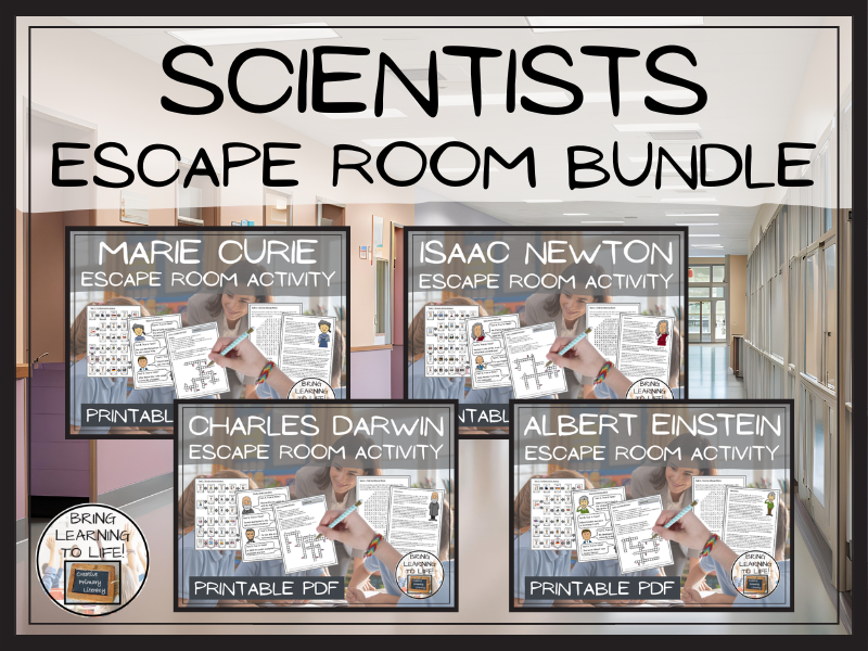 Famous Scientists Escape Room Activity Bundle | Year 5 or Year 6