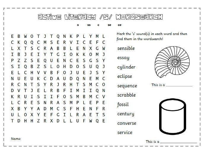 The Phoneme /s/ - Active Literacy Phonics Wordsearch