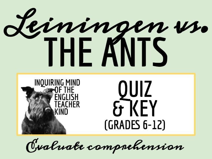 "Leiningen Versus the Ants" by Carl Stephenson Quiz and Answer Key