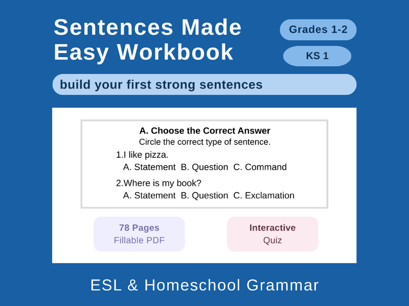 Sentence Writing Workbook: Gr 1-2 / KS 1