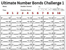 Number Bonds to 10 Challenge (PDF)