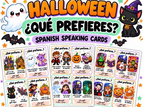 Spanish Halloween Speaking Cards | ¿Qué prefieres?