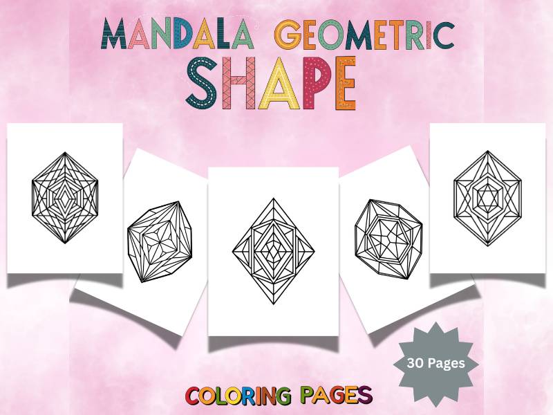 Mandala Geometric Shape Coloring Pages, Creative and Relaxing Patterns