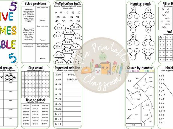 x5 maths leaflet/booklet activity booklet