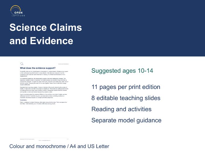 Science Claims and Evidence | Fair Tests and Data