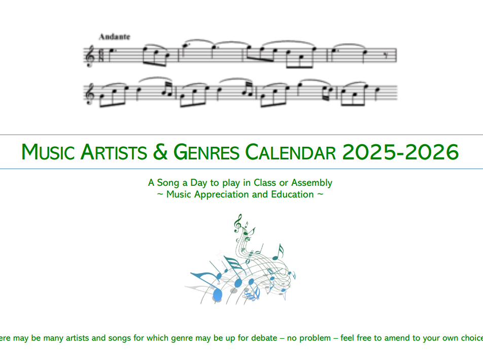 FULL Set of Music Genre Calendars 2023-2026