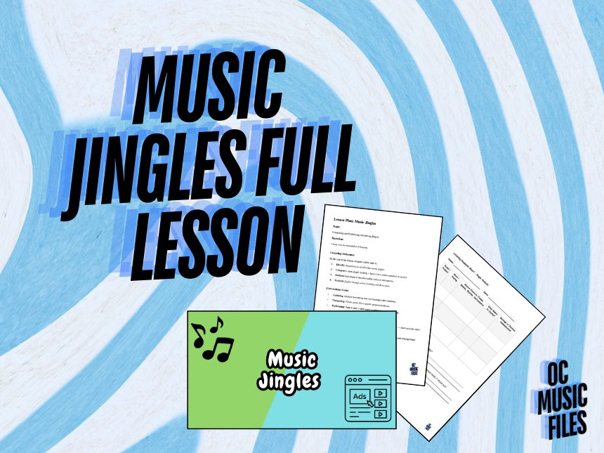 Complete Jingles Lesson Bundle  (PDF slides, student worksheet and Lesson plan for teachers)