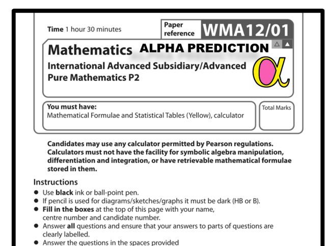 Edexcel A-Level Pure Mathematics 2 Prediction Paper with Marking Scheme – Exam Practice