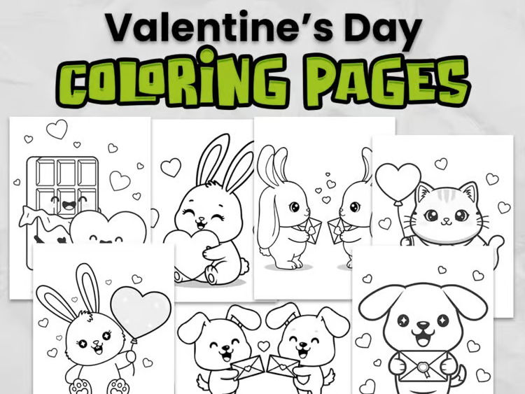 Valentine's Day Colouring Pages | Valentine's Day Activities | EYFS & KS1 Printable Worksheets