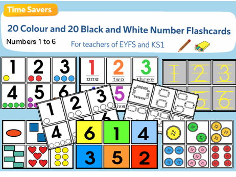 Maths Time Saver Kit - Flashcards 1 -6