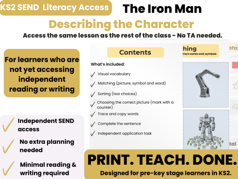 KS2 SEND Literacy Access – The Iron Man | Pre-Key Stage | Visual & Sensory Activities