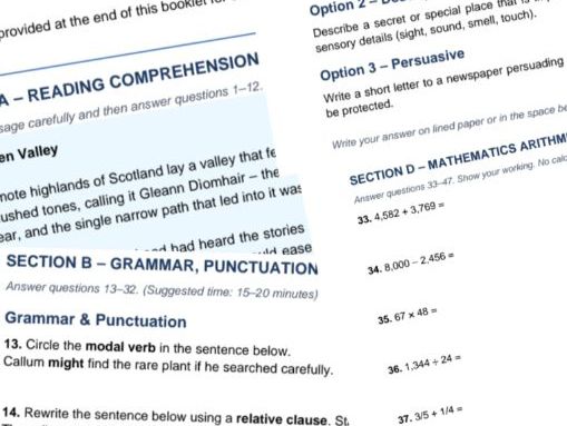 Year 6 SATs Mixed Practice Paper – Full English & Maths (Reading, GPS, Writing, Arithmetic & Reasoni