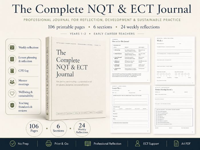 The Complete NQT & ECT Journal | Professional Reflection & Mentor Meeting Workbook