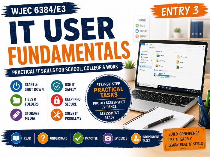 WJEC Entry 3 IT User Fundamentals Workbook| 6384/E3 | 2 credits